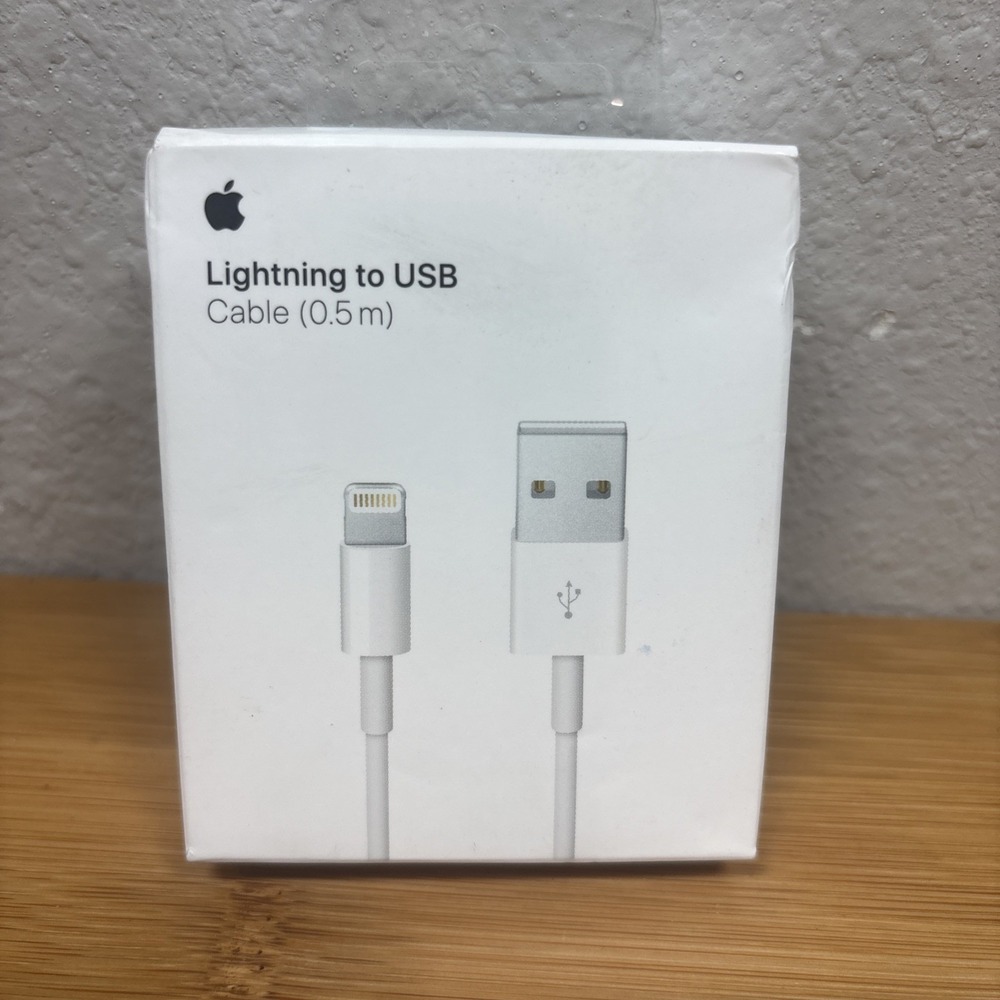 Apple 0.5m (1.5ft) Lightning to USB Charging Charge Cable for iPhone, ME291AM/A